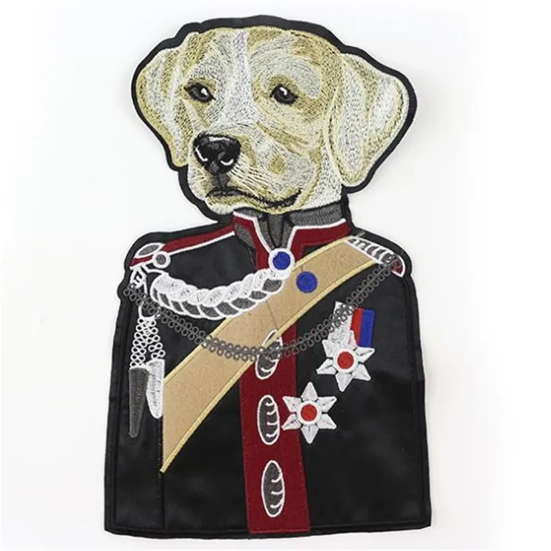 

Free shipping girls clothes pu patch 28cm count dog embroidered biker patches for clothing deal with it sticker new year gifts