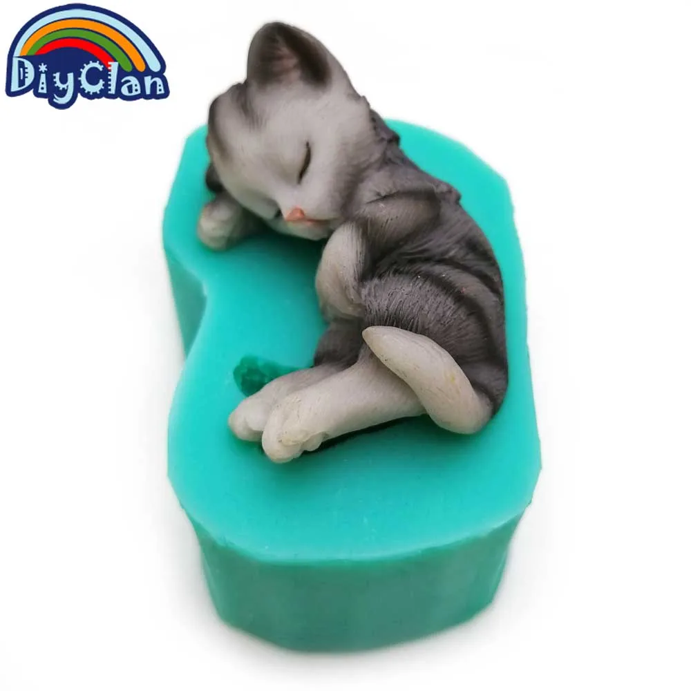 3D Kittens Silicone Fondant Cake Molds Lovely Cat Chocolate Sugarcraft Mould For Cupcake Decorating Animal Baking Tools Kitchen