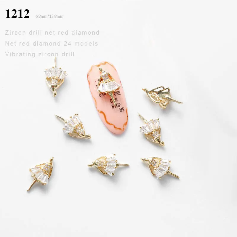 3D Nail Art Decoration Zircon Nails Rhinestone Tassel/Heart/Wing/Chain Nails Jewelry Top-level Long Nail Charms Ornaments - Цвет: S04040