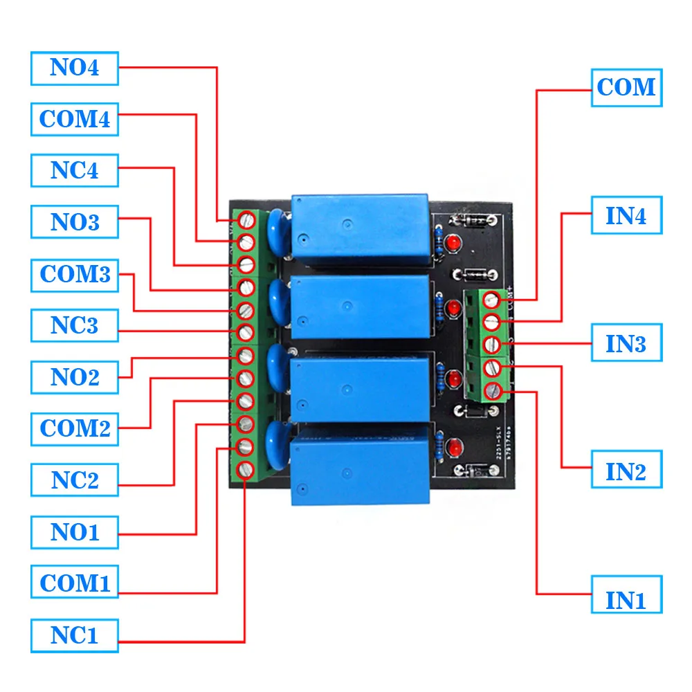 OEG DC 12V 4 Channel Relay Module Four panels Driver Board Module NPN