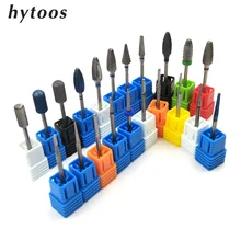 HYTOOS 5Pcs/set Tungsten Carbide Nail Drill Bit 3/32″ Rotary Burr Manicure Bits Nail Drill Accessories Milling Cutter Tools