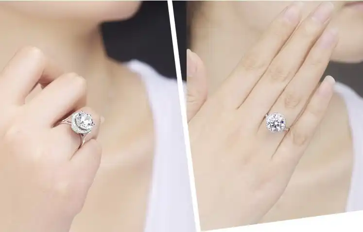 Женское кольцо из серебра 925 пробы с бриллиантами 5 карат|ring for|rings for womenrings fingers |
