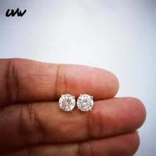 UVW118 2 шт. крошечные Серебро CZ кристалл серьги-гвоздики в виде сверкающих затычка для ушей в форме спирали пирсинг для Для женщин Для мужчин аксессуары 3/4/5 мм