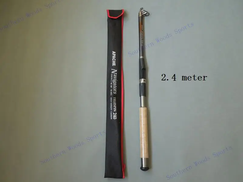 

brand Guangwei 2.4m rock sea fishing rod spining reel casting lure rod carbon fiber telescopic ultrahard sea fishing rod