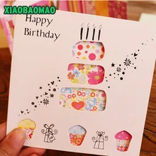 6 шт бумажный конверт с карточкой для поздравление с днем рождения открытка полая форма flowers12.9X13cm