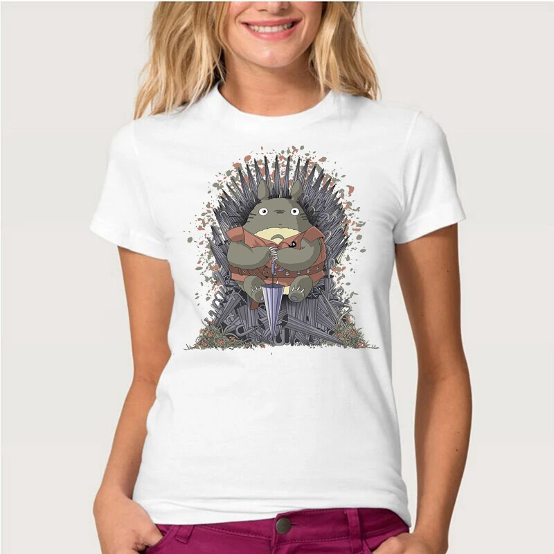 Newest-Design-Umbrella-Totoro-of-Thrones-Printed-T-Shirt-Summer-Fashion-Anime-Totoro-T-Shirt-Women