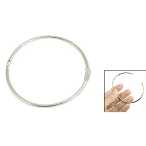 

3 x Metal Staple Book Binder Loose Leaf Rings Keychain 66x60x3mm