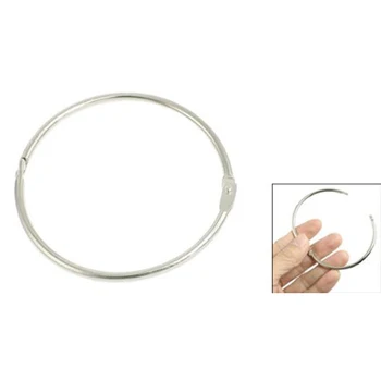 

3 x Metal Staple Book Binder Loose Leaf Rings Keychain 66x60x3mm