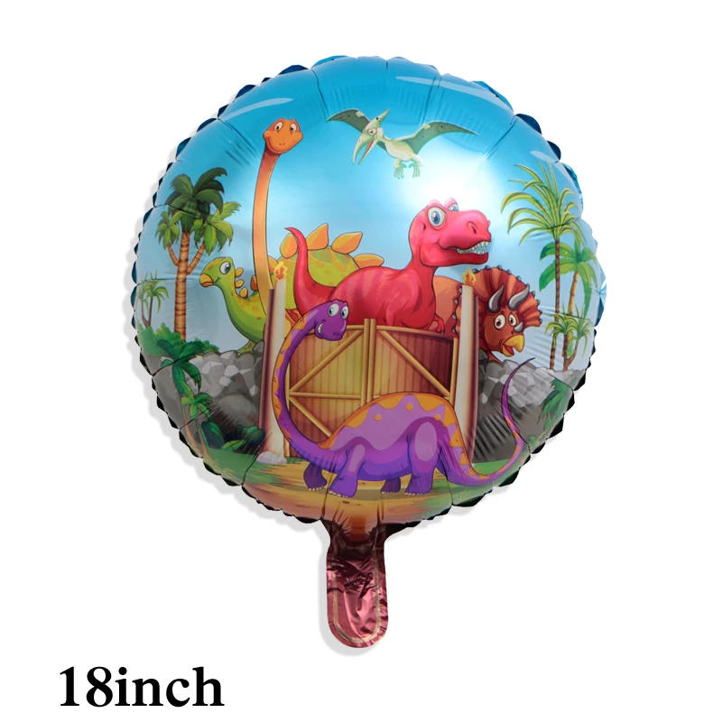 

5pc dinosaur balloon 18inch round style dinosaur foil balloons for theme birthday party decoration children toy helium balloon