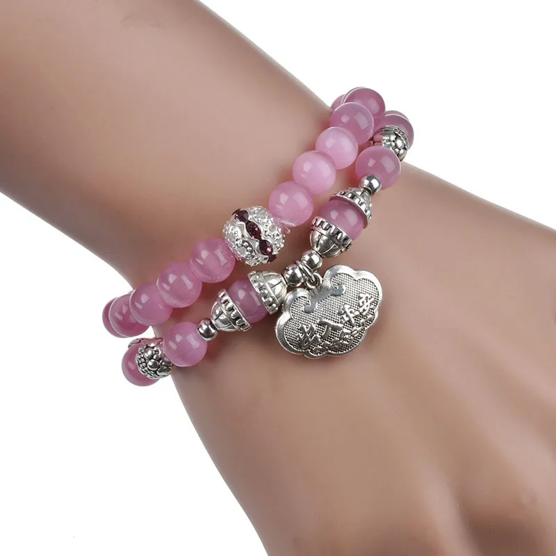 Женский браслет с бусинами в виде кошачий глаз 8 мм|bead bracelet|bracelet withbracelets with beads |
