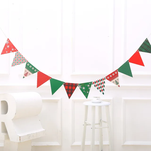 Christmas triangle bunting Home party decoration Pendant Birthday party