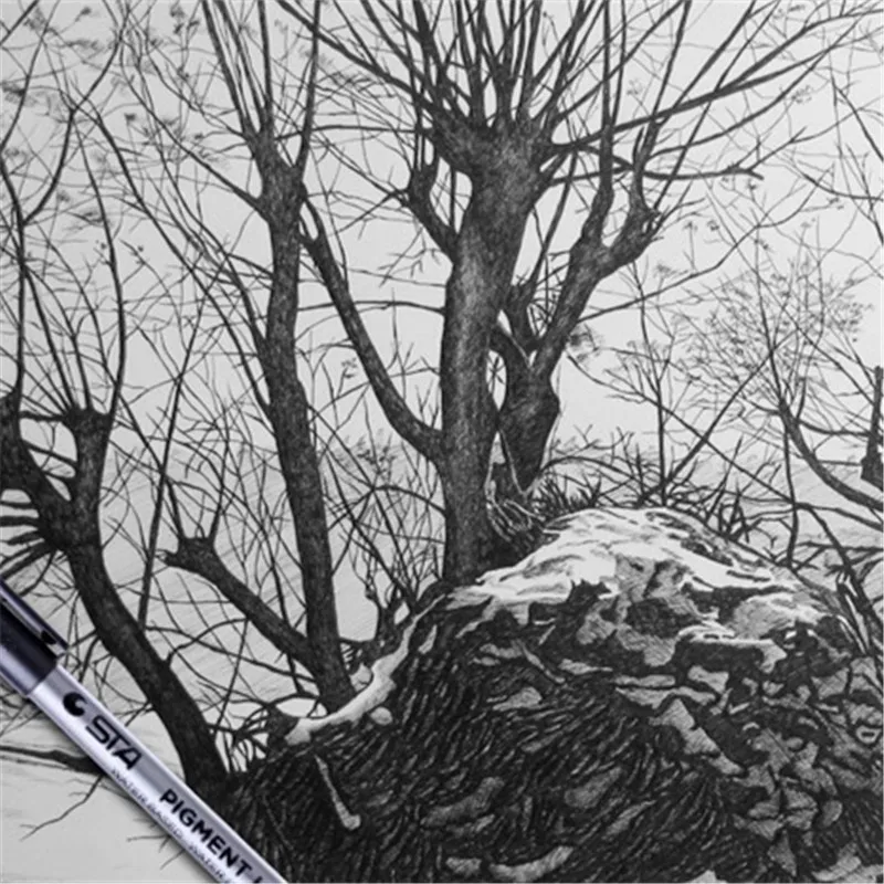 Waterproof Sketch comics Art Marker Pen Pigment Liner Water Based For Drawing Handwriting School office stationery
