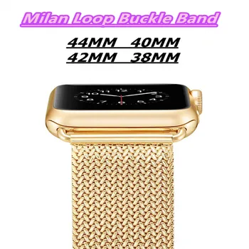 

Stainless steel Milan Loop Watch Band 44/40mm For Apple Watch Series 4/3/2/1 Buckle Bracelet Strap For Iwatch Series 38/42mm