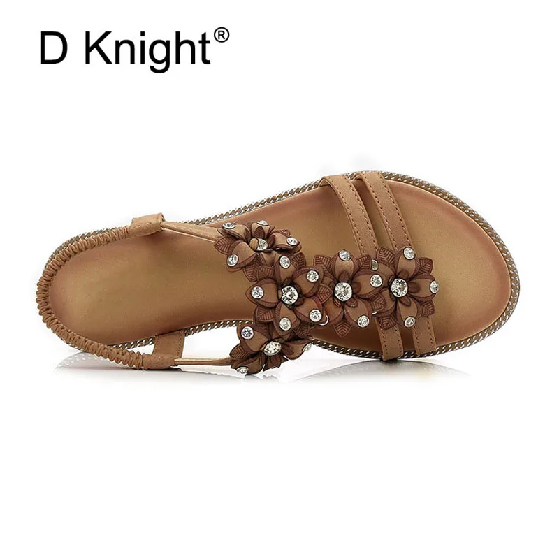 Fashion pu Leather Sandals Women Bohemian Summer Ladies Casual shoes woman Rhinestone Appliques Female Beach Shoes Flat Sandals (9)
