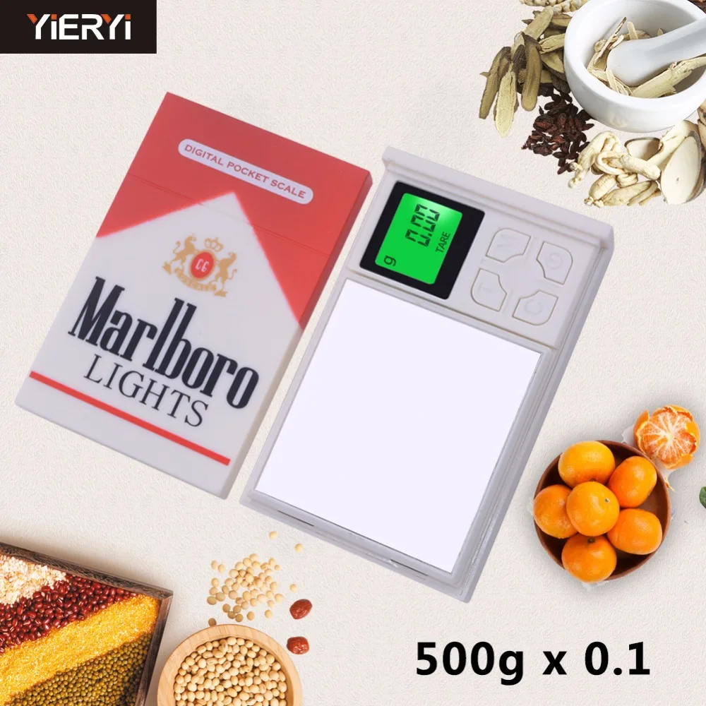 Yieryi 5pcs/lot 500g/0.1g Mini pocket scale Cigarette Case Style Scale Digital Pocket Scales