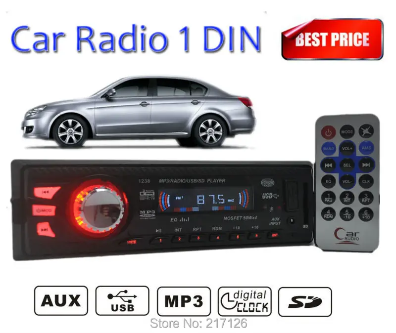 Автомобильное радио 12 В SD USB AUX in 5 в зарядное устройство 1 Din In-Dash FM аудио стерео