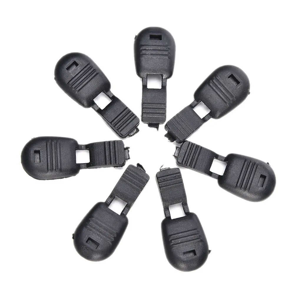 20PCS Black Plastic Zippers Pull Replacement Zipper Ends Lock Zip Clip