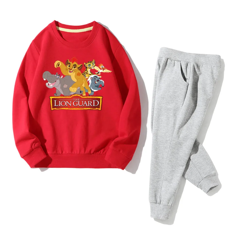 

Toddler Kids Cotton Clothes Set Cartoon The Lion King Guard Clothing Sets Children Big Boy Girls Sports Tracksuits Suits JZ019