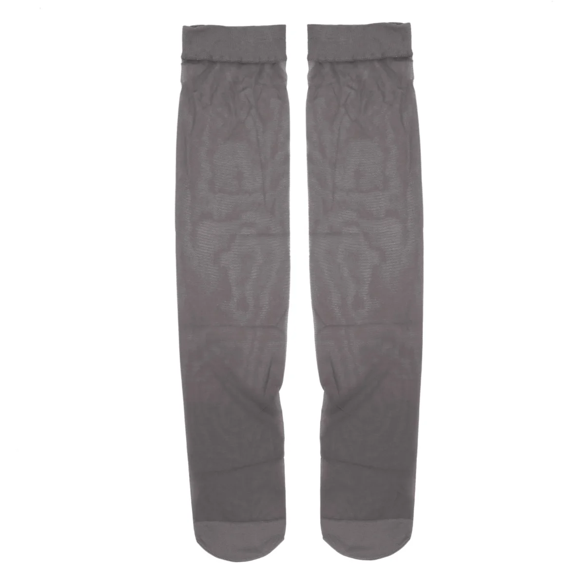 IEFiEL/1 пара, новинка, мужские ультратонкие прозрачные носки, прозрачные, усиленные носки до колена, эластичные чулки, носки - Цвет: Grey