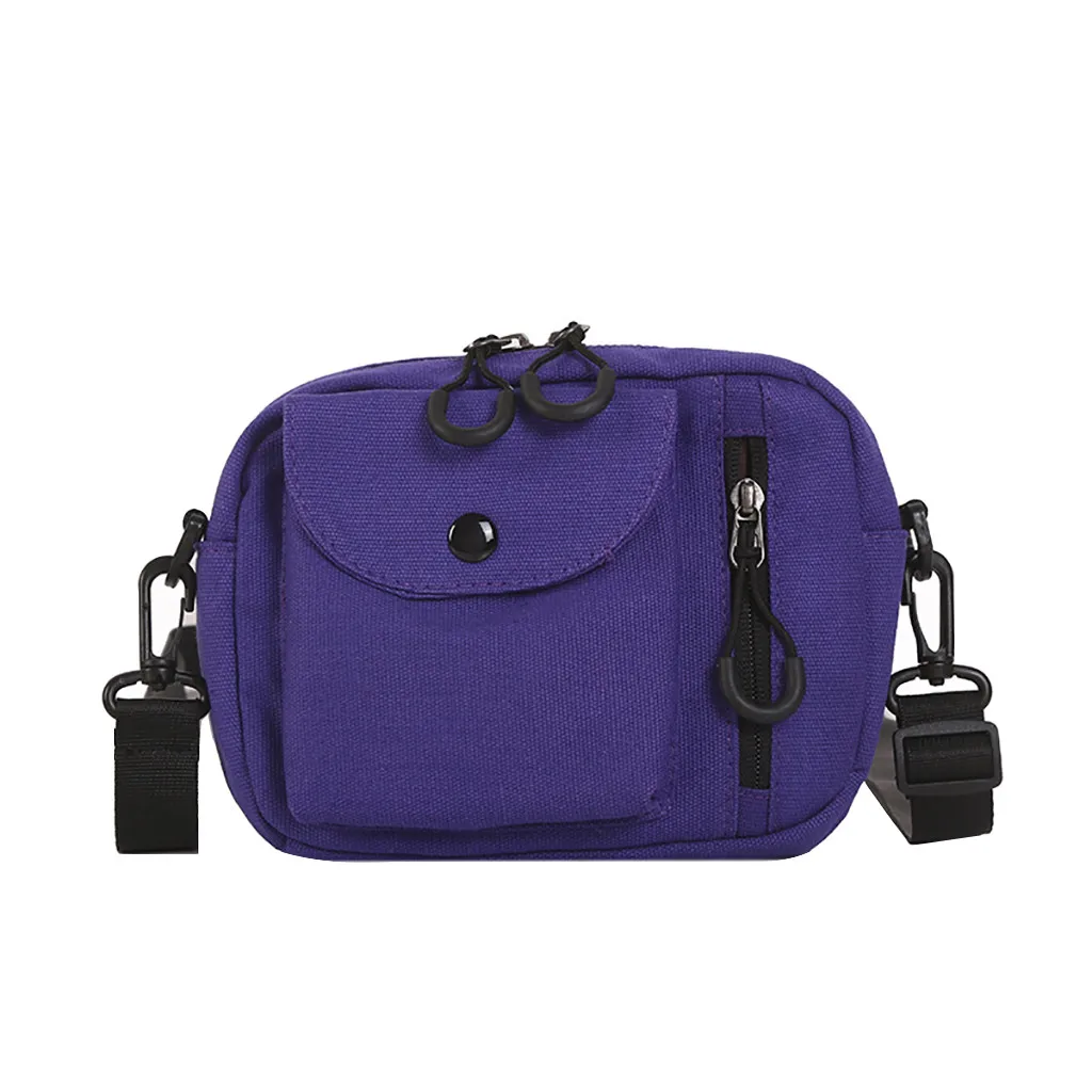 MOLAVE сумки однотонные женские сумки на молнии холщовые милые сумки через плечо Маленькие квадратные сумочки универсальные 9423 - Цвет: Purple