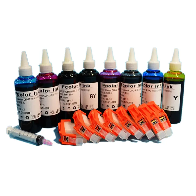 

Print cost control New Empty Ink Cartridge CLI-42 CLI 42 With Chip +8 color ink Compatible For Canon PIXMA Pro-100 100S Printer
