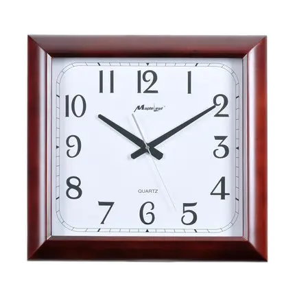 Maple Genuine Wood Rectangular Clock Large Living Room Wall Maple Genuine Wood Rectangular Clock Large Living Room Wall Mute Quartz Watch Chinese Office