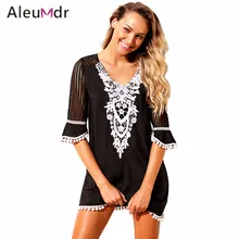 Aleumdr Для женщин Летнее пляжное платье Туника пляжная одежда крючком Туника пляжная одежда купальный костюм Cover Up LC42231 Саида de Praia