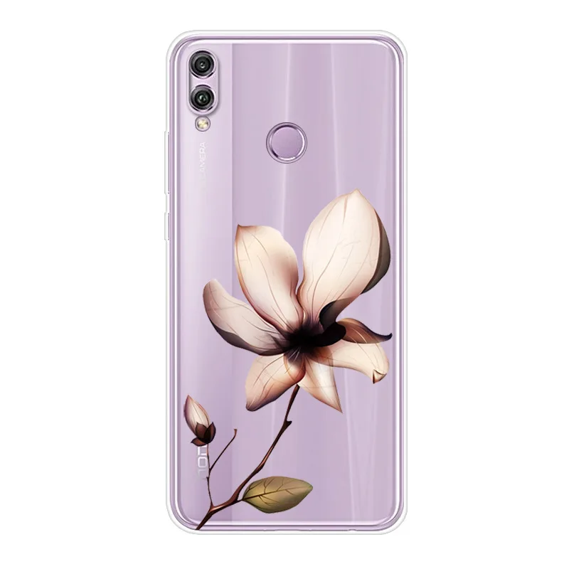 Мягкий силиконовый чехол из ТПУ для Huawei Honor 8X с хрустальным принтом задняя крышка
