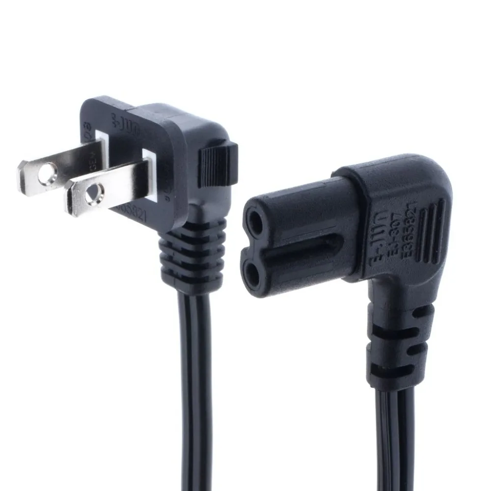 

Angled down NEMA 1-15P to IEC320 C7 Power cord for TV/PS,USA Angled Power line cable,1.8 meter,SPT-2 18AWG