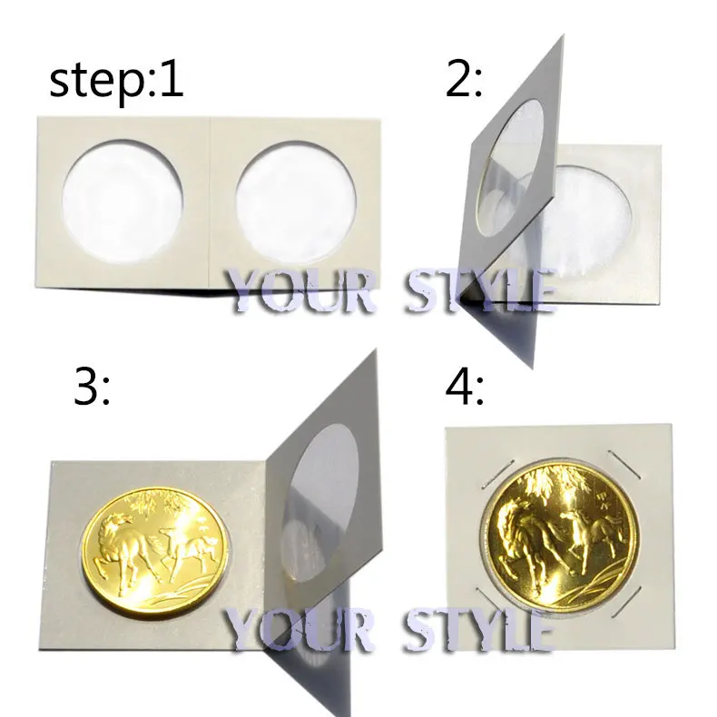 50pcs/Lot PCCB Coin Holders Flips Cardboard diameter 27.5 mm world coin