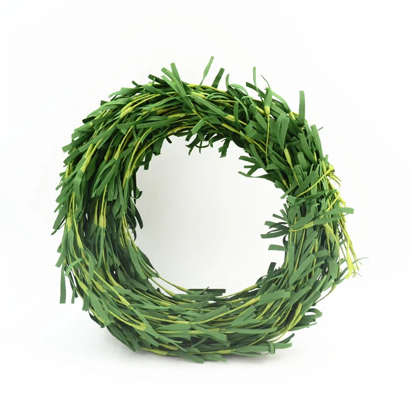 

10pcs Artificial Pe Green Flower iron wire Leaves Rattan DIY wreath Accessory For Wedding Decoration Craft Fake Flowers