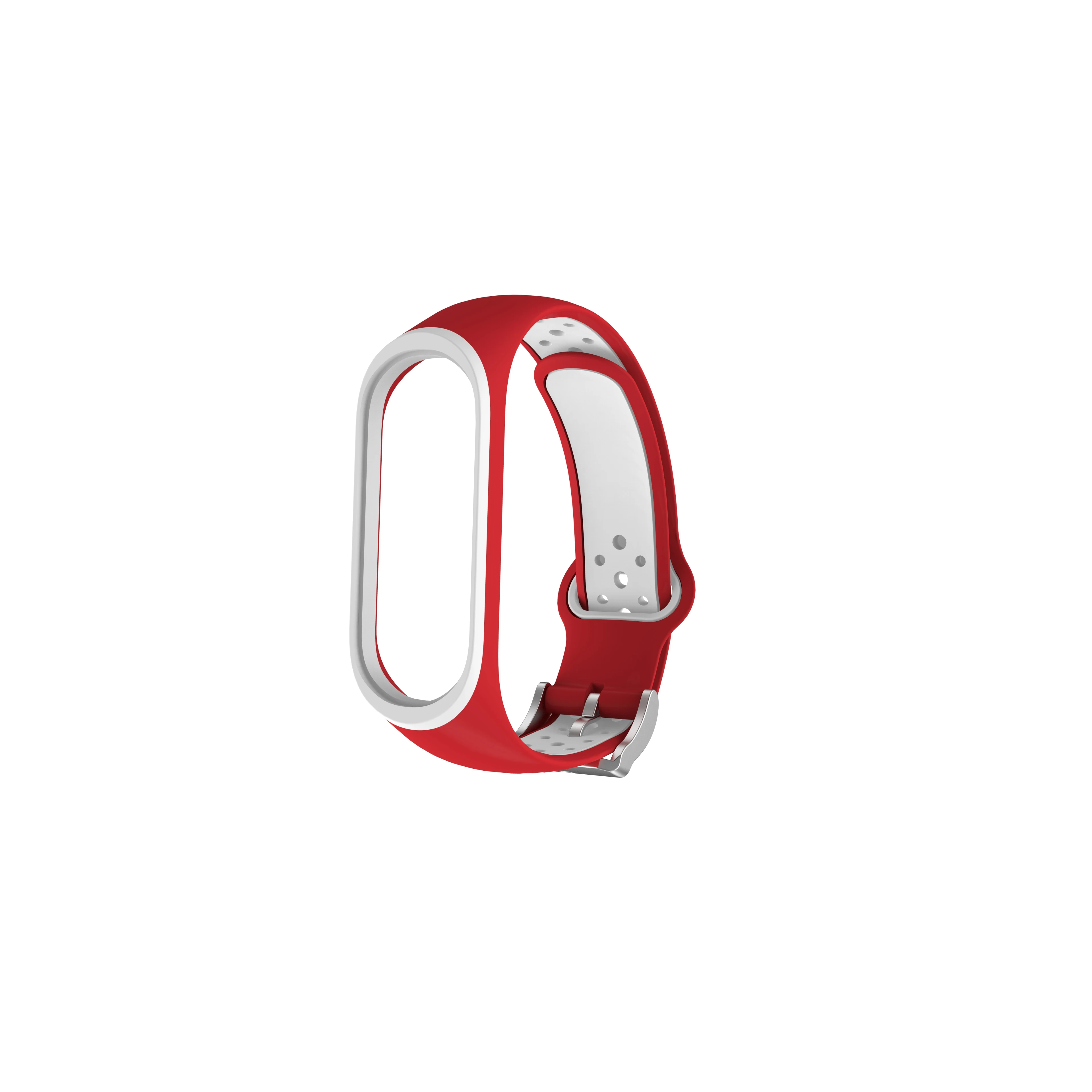 Для Xiaomi mi Band 4 ремешок Смарт аксессуары Замена водонепроницаемый двойной цвет силиконовый браслет для mi Band 4 NFC ремешок - Цвет: Red White