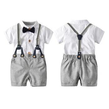 

0-2T Baby Boy Clothes Set Gentleman Wedding Boy Clothes Set Baby Rompers Boy Jumpsuits Suit Bib Boy Pants