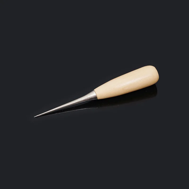 1 PCS Leather Stab Tool DIY Gadget Wood Handle Drillable Awl Round Solid Beech for Craft|tool diy|tools fortools leather |