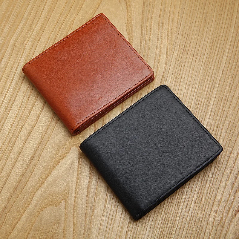 

LAN men's leather short wallet horizontal small wallet multi holders