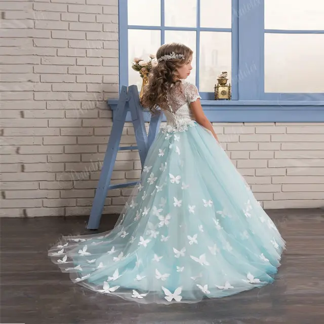 Light Blue Flower Girl Dresses