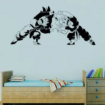 

Dragon Ball Z anime Character Trunks and Son Goten Fighting Posture Wall Decal Anime fans Decorative Vinyl Wall Sticker LZ16