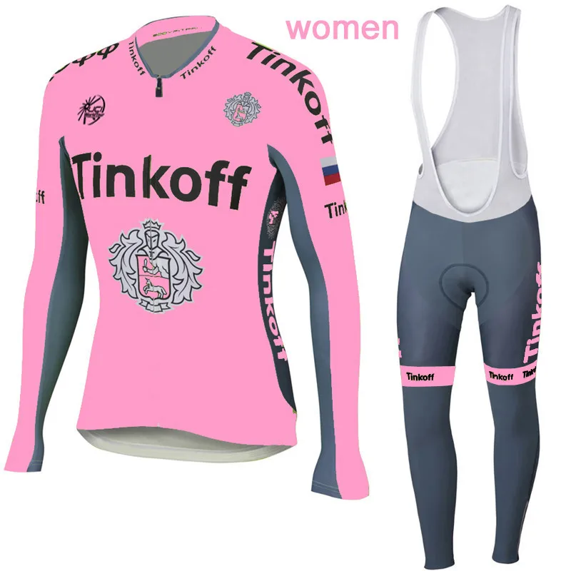 

2016 women's jersey team tinkoff saxo bank pink cycling jersey long sleeve quick dry cloth MTB Ropa Ciclismo Bicycle maillot GEL