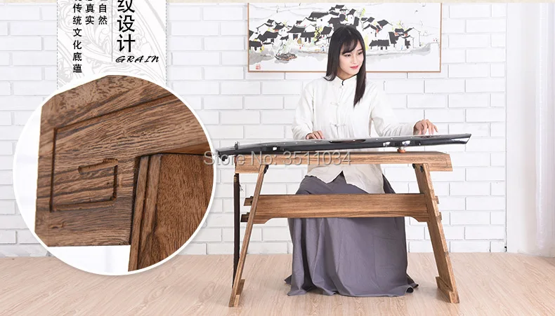 Zither и Guqin столы и скамейки могут быть демонтированы, чтобы имитировать древние династии Мин и Цин каллиграфии чайный стол