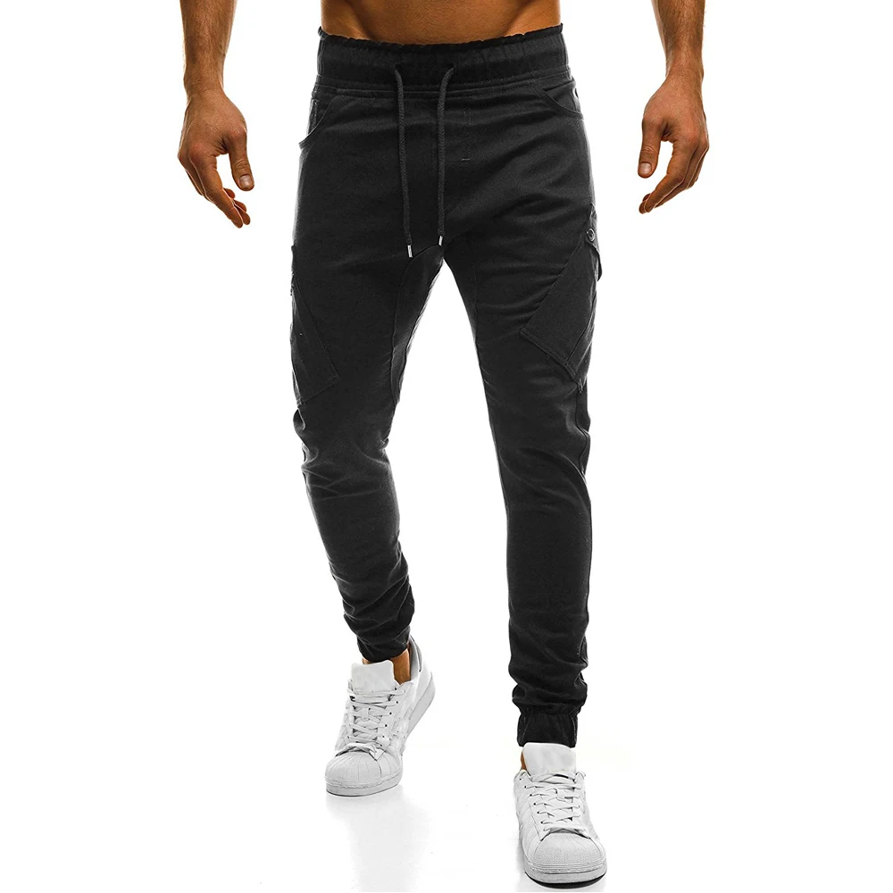 

MRMT 2018 Brand New Men's Trousers Big Code Fashionable Pants for Male Slant Pocket Tether Belt Pure Color Casual Pants Trouser