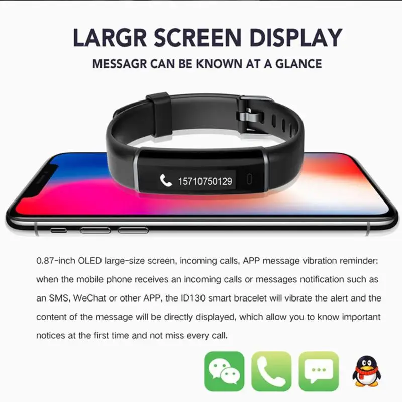 1 шт. ID130 Bluetooth IP67 водонепроницаемый трекер сна Шагомер умный Браслет замена Смарт-браслет аксессуары
