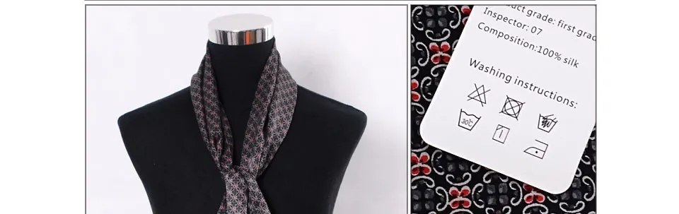 [BYSIFA] Black Red Long Scarves For Men Fashion Accessories Male Pure Silk Scarf Cravat Winter Flowers Pattern Scarf 160*26cm head wraps for men