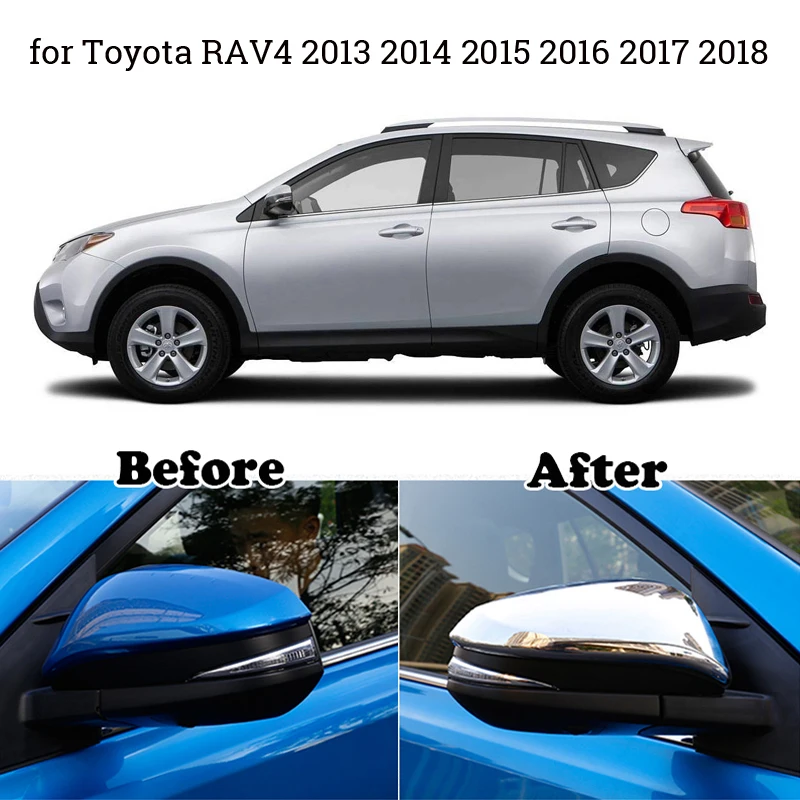 2x для Toyota RAV4 13-17хром боковое зеркало заднего вида крышка рельефная Накладка для отделки