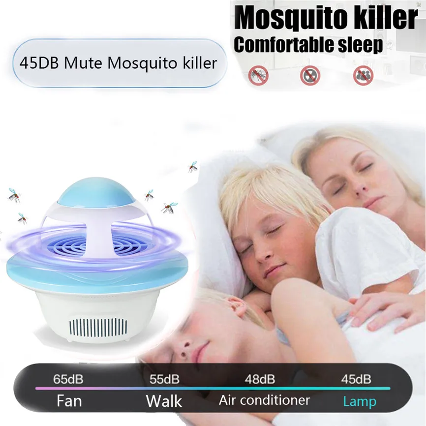 

Electric Fly Bug Zapper Mosquito Insect Killer LED Light Trap Lamp Pest Control Home Sleep For Bedroom 16.5*15cm