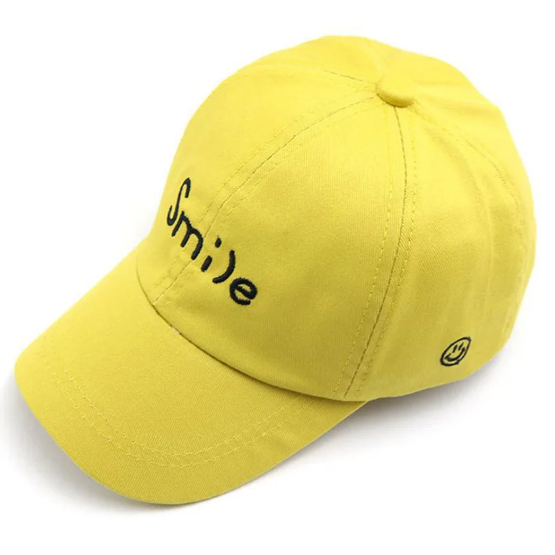 Doitbest от 2 до 8 лет детская бейсболка хип хоп лето вышитые улыбка Дети Защита от Солнца шляпа шапки для мальчиков и девочек snapback шапки - Цвет: Цвет: желтый