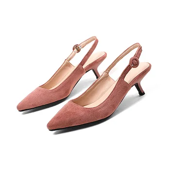 

2018 spring and summer with stiletto pointed back empty baotou sandals wild 32-43 yards women's shoes 18310