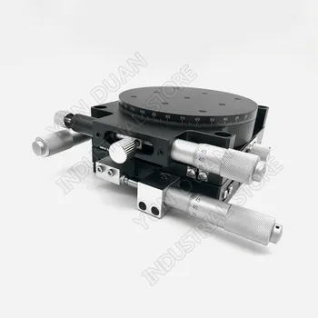 

Manual Trimming Platform 125mm XYR 3 Axis 5" Parallel Movement and 360 Degree Angle Rotary Tuning Sliding Table Micrometer