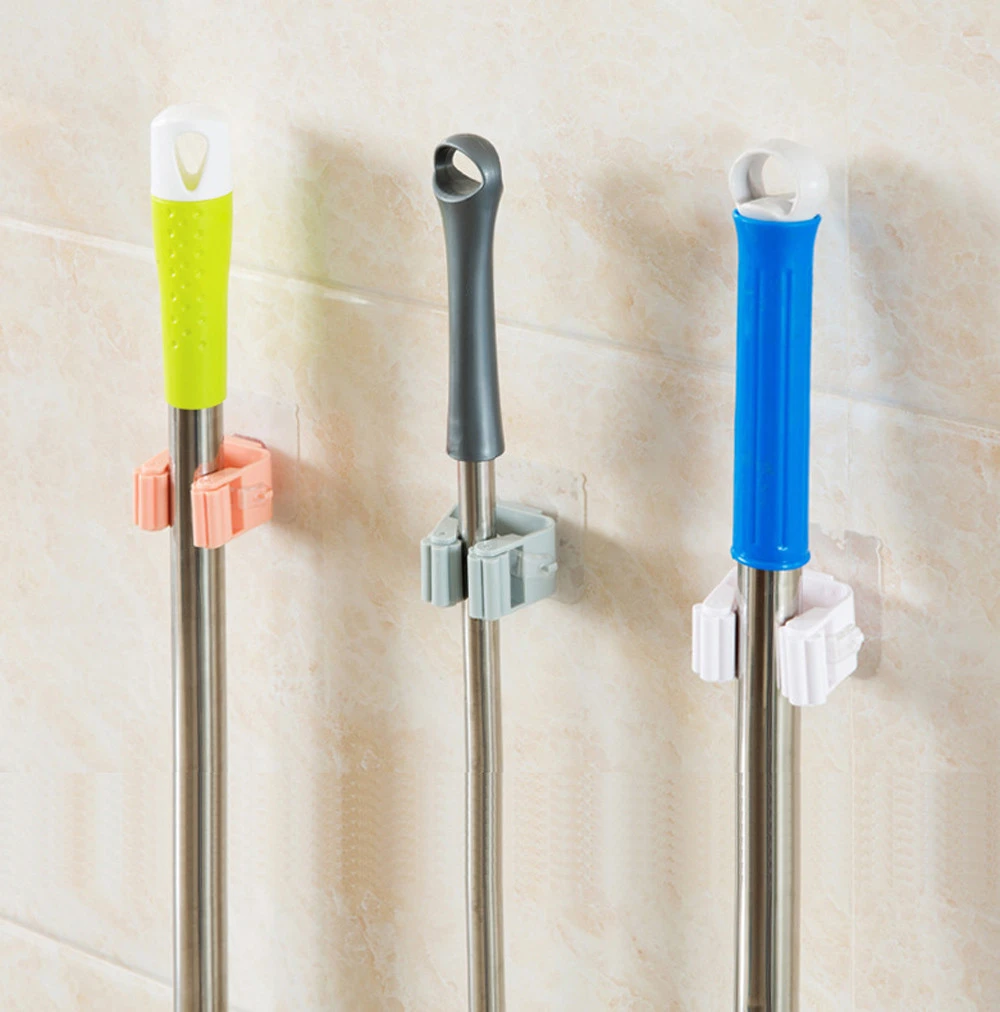Broom Holder Wall Mounted Mop Double Organizer Brush Hanger Storage Rack Tool US Broom Holder Wall Mounted Mop Double Organizer Brush Hanger Storage Rack Tool US