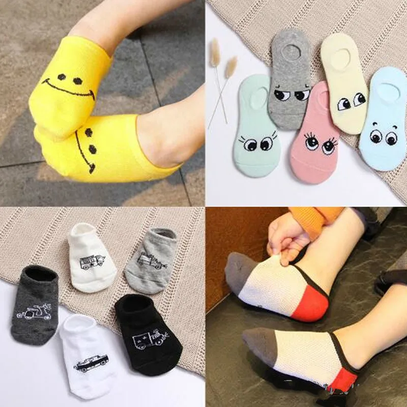 

Sell well New spring and summer children's cartoon short socks children spring and summer cartoon smiley invisible boat socks