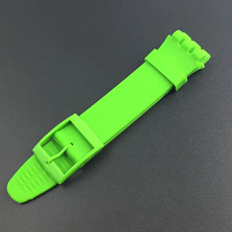 Ультра-тонкий ремешок для часов Swatch кожаный ремешок штырь на замену Пряжка 16 мм силиконовый резиновый браслет красный темно-синий черный белый ремешок для часов - Цвет ремешка: Green